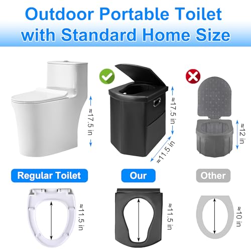Brarvagur Extra Tall Portable Camping Toilet for Adults with Convenient Handbag, 17.5" - Image 5