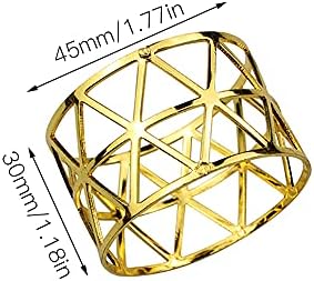 suaywo 6 Pcs Gold Napkin Rings Hollow Triangle gold Napkin Rings Christmas,Suitable for Christmas, Wedding, Birthday Party and Dinner Supplies