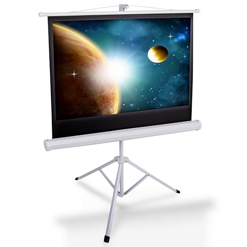 Pyle Pantalla de proyección portátil 102 cm con trípode – Ligera y Resistente, fácil de Montar, Formato 4:3 – Ideal para Interior, Exterior, escuelas y conferencias