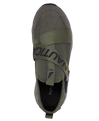 Nautica Women Fashion Sneaker Lace-Up Jogger Running Shoe-Brenna-Olive Camo Size-9 #TOP3