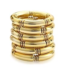 6 Gold chunky acrylic bracelets