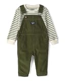 OSHKOSH B'GOSH Boy 2-Piece Overall Sets, Green White Stripe, 12M