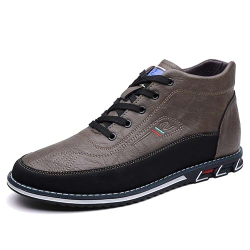 Image of Men's Casual Dress Boots Motorcycle Boots Plus Size Ankle Boots Lace Up Fashion Leather Boots Business Wedding Party Shoes