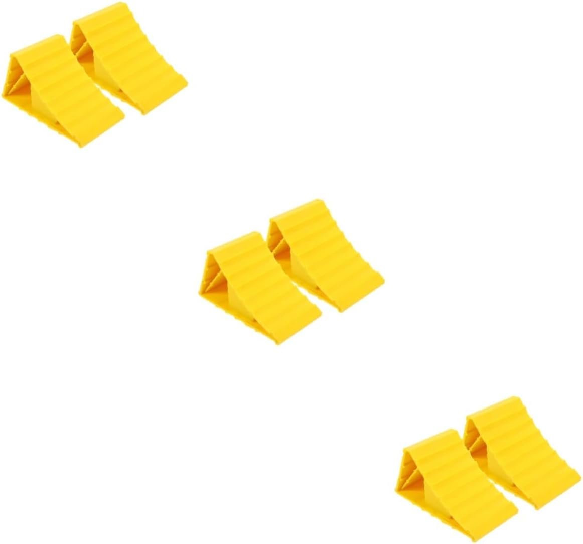 GARVALON 6pcs Heavy Duty Trailer Wheel Chocks Handle Tire Protectors for Rvs Campers and Motorhomes Brake Blocks for Parking