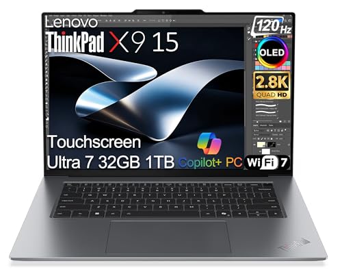 Image of Lenovo ThinkPad X9 15 Aura Edition Business AI Laptop (15.3 inch 2.8K OLED Touchscreen, Intel Core Ultra 7 258V, 32GB DDR5, 1TB SSD), Ultrathin, Copilot+ PC, Backlit, Win 11 Pro, Grey (Next Gen X1 carbon)