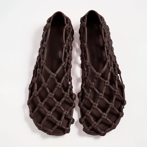 Mesh Ballet Flats for Women Woven Hollow Beach Ballerina Flats Comfortable Casual Slip on Mary Jane Flats3