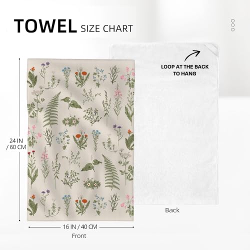 Juego de 2 toallas de cocina florales estilo vintage y botánico absorbente 3