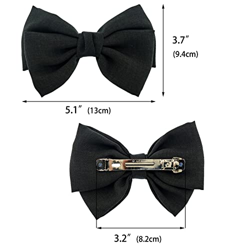 6 Pack Solid Color 5.2'' Bow Clips Women Hair Barrettes Hair Accessories #TOP4