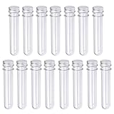 plastico natural  NA Tubos de ensayo de Tubo con Tapa de plástico de 15 Piezas Tubos de ensayo Transparentes con Tapa de Aluminio de 40 ml con Tapa de Rosca