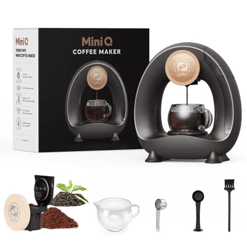 i Cafilas Máquina de café eléctrica Mini cafetería para café molido,Americano 2 en 1 Mini una taza cafetería/preparadora de té, 120-240 ml (Negro)