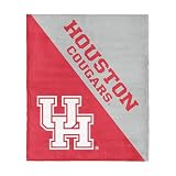 Northwest NCAA Houston Cougars Halftone Silk Touch Throw Blanket, Ultra Soft Plush Polyester, Lightweight Warm Decorative Fan Gift, 46 x 60 in