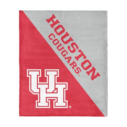 Northwest NCAA Houston Cougars Halftone Silk Touch Throw Blanket, 46 x 60 in, Ultra Soft Plush Polyester, Lightweight Warm Decorative Couch Bed Game Day Gift