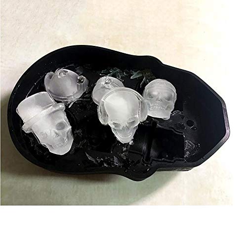Molde para hielo 3D forma calavera negro miniatura 7