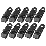Set di 10 mollette per tenda a forma di ippopotamo, colore nero, set di clip per il fissaggio di teloni, accessori da campeggio, morsetti a coccodrillo, morsetti per tenda, tenda da sole, protezione