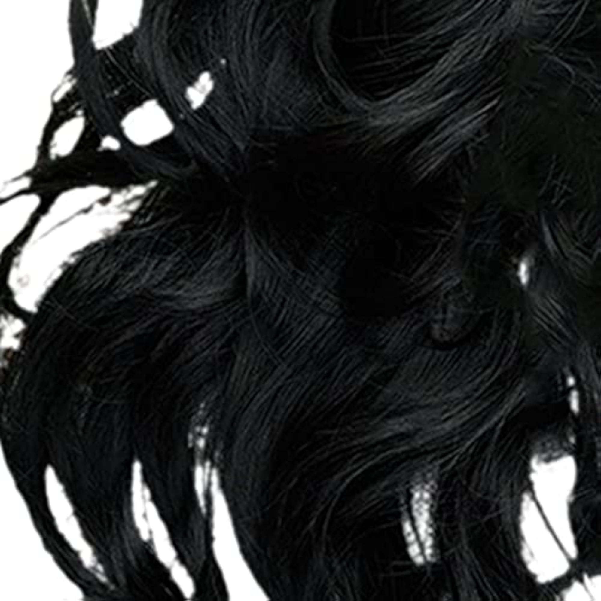 22" Black Long Wavy Curly Real Human Hair Full Wig