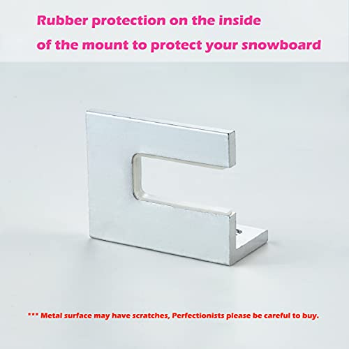 Mokiuer Snowboard Wall Mount,Snowboard Wall Rack Hanger, Snow Board Display Storage Holder,Aluminum Alloy, Silver #TOP3