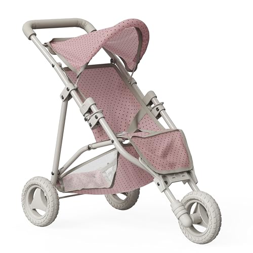Olivia's Little World Doll Jogging-Style Stroller with Canopy, Storage Underneath, Pink and Cream and Gray by Olivia's Little World - Used condition - US$27.31