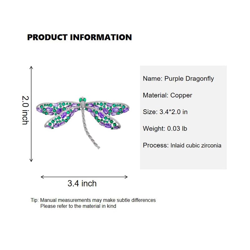 Image of Dragonfly Brooches for Women Crystal Rhinestone Lapel Pin for Men Vintage Insect Jewelry Dress Blazer Jacket Accessories Holiday Birthday Gifts