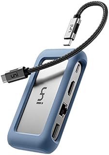 USB C Hub, uni USB Type C 8 in 1 Hub with Detachable Connector, 4K HDMI, Ethernet, SD/MicroSD Card Reader, Up to 100W, Compatible for MacBook Pro 2021, iPad Pro 2021, Galaxy S22/S21 & More