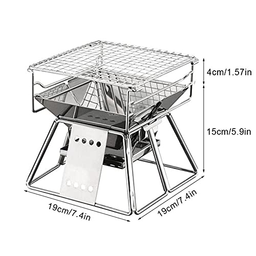 Barbecue pliant portable TIM-LI en acier : table de cuisson nomade et stable
