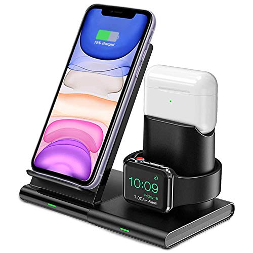 3C1CX[dXe[V [dX^h i Phone 12/11/X/Xs/8 Samsung Galaxy S20/S10 QI [dhbNXe[V Air Pods i Watch 5/4/3/2ɑΉ