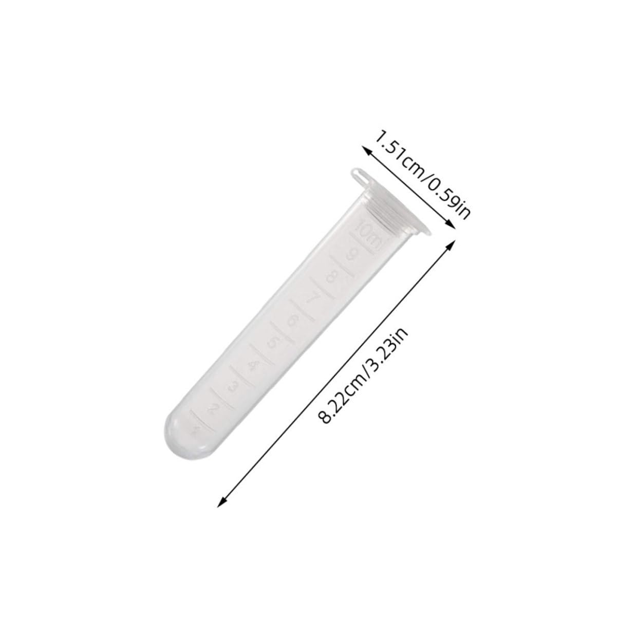 iplusmile 200pezzi Tubi per Centrifuga in Plastica Provette Tappi Trasparenti Fondo Tondo Piccole Bottiglie per Campioni di Laboratorio Scientifico