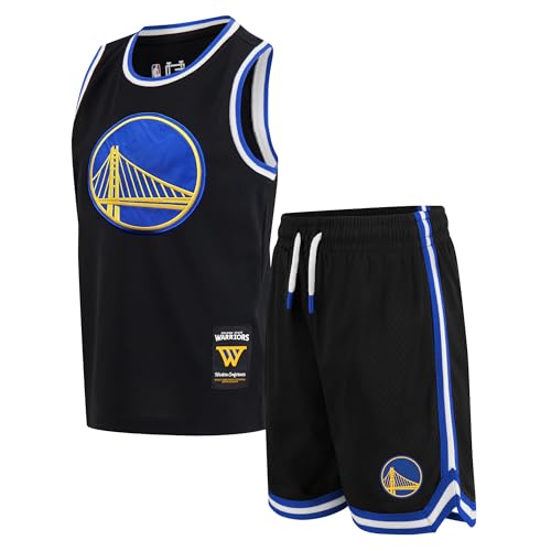 Ultra Game Boys NBA Official Super Soft Jersey Tank Top & Basketball Shorts Set Golden State Warriors Black 8