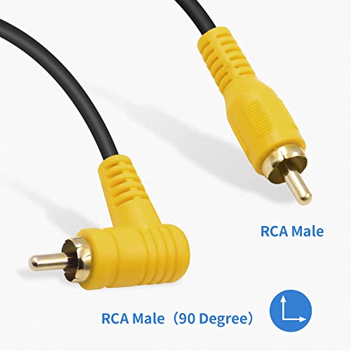 Duttek RCA Cable 1.5M,Right Angle Audio Cable Male to RCA,Gold-Plated Connectors for Home Theater,Subwoofer,HDTV - Image 2
