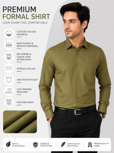 Image of Appel Touch Men's Cotton Blend Formal Shirt Full Sleeves
