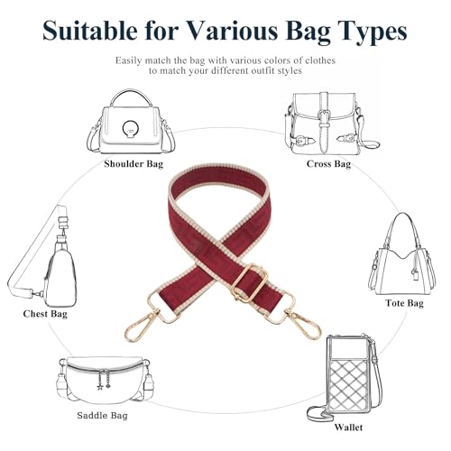 Image of Long Keeper Purse Strap Wide 3.8cm Shoulder Strap Crossbody Bag Strap Replacement Adjustable Guitar Straps for Women Handbags