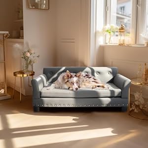 BingoPaw Large Dog Sofa Bed: Extra Large Dogs Couch Made by Smooth Scratching Resistant Microfiber Leather, Pet Jumbo Indoor Modern Furniture Style Chaise with Easy Clean Cover for Pets up to 120lbs BingoPaw Large Dog Sofa Bed Extra Large Dogs Couch Made by Smooth Scratching Resistant Microfiber Leather Pet Jumbo Indoor Modern Furniture Style Chaise with Easy Clean Cover for Pets up to 120lbs