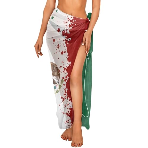 Flag Print Sarong Bathing Suit Cover Up for Women Long Pareo Beach Wraps Swimsuit Coverup Skirt
