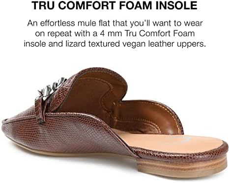 Journee Collection Womens Hazina Tru Comfort Foam Slip On Square Toe Mules Flats Brown 12 Medium Womens US | Image 2