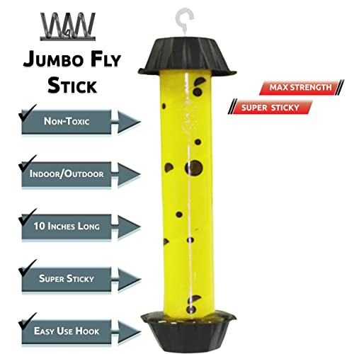 Jumbo Fly Stick- Super Sticky Fly Trap, Bugs Flies & Insects (3 Traps Included)-[3 Pack] #TOP3