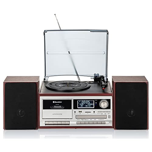 Roadstar HIF-8892DBT Equipo de Música Hi-Fi Vintage Tocadiscos 33/45/78 RPM, Radio Dab/Dab+/FM,...