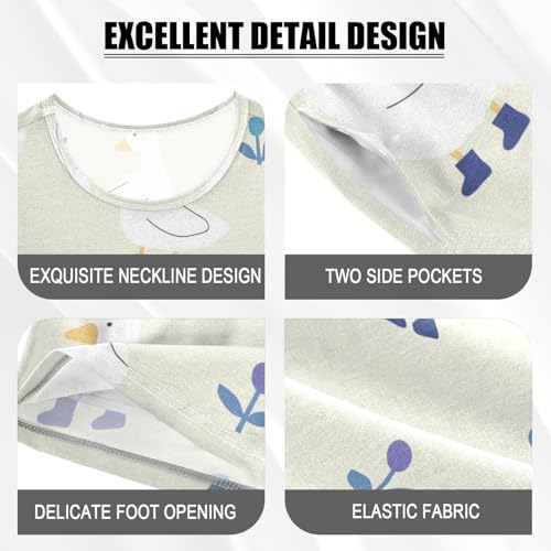 Pajama Short Sets Ducks Cute Soft Cotton Summer Sleepwear 2 Piece PJS Size 5-14T3