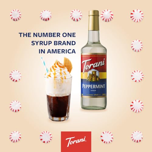 Torani Peppermint Coffee Syrups Gift Set (4 x 750ml) - Pure Cane Sugar Peppermint Syrup for Cocktails, Mocktails, Tea & Coffee Gifts - Cool & Minty Taste, Vegetarian-Friendly