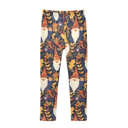 Autumn Gnomes Yellow Leaves Berries Vintage Kids Girl's Cotton Pants Comfortable Full Length Workout Pants Gym