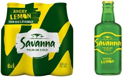Savanna Angry Lemon Premium Cider 330ml (Pack of 6)