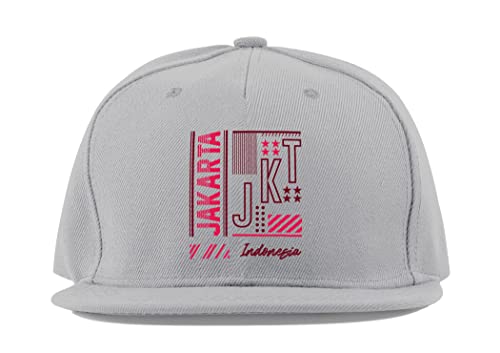 Casquette baseball respirante Jakarta en coton gris avec visière plate été