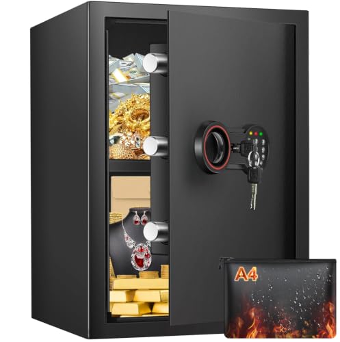 Large Fireproof Home Safe with Alarm and Digital Lock