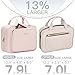 NISHEL Travel Toiletry Bag for Women, Makeup Essentials Organizer, Hanging Case for Accessories, Cosmetics, Large Size, Pink