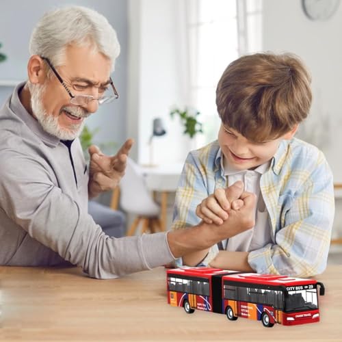 Bus Spielzeug,Doppelter Festivalbus,Legierung Bus Modell,Big Pull Back Spielzeugautos,für Freunde und Kinder, Lernspiel, Geburtstagsparty-Geschenk,18.5 * 2.5 * 3CM