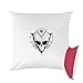 Mygoodprice Coussin Bicolore imprimé 40x40 cm Skull Illuminati Framboise
