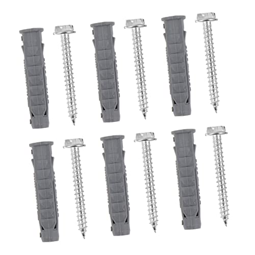 TIDTALEO LCD Tv Bracket Mounting Kit 6pcs Plastic Wall Anchors Flat Carbon Steel Screws Drywall Anchors Superior Corrosion Resistance