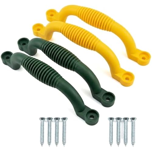 Playground Safety Handles,Plastic Grab Handles, Indoor Outdoor Playground Accessories,Multi Use Safety Handles Grips for Playset,Swing set Climbing Frame,Tree House, Play House Handles,4 Pack