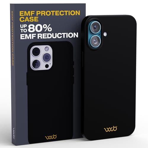 WAVEBLOCK EMF Protection Silicone iPhone Case, Radiation Blocker Cell Phone Case, 5G Shield Reduction, Lightweight, USA Patented and Tested in FCC Lab, iPhone 16 Plus Black