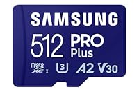 SAMSUNG PRO Plus 512GB microSD Memory Card + Adapter, Up to 180 MB/s, Full HD & 4K UHD, UHS-I, C10, U3, V30, A2 for Android Phones, Tablets, GoPRO, DJI Drone
