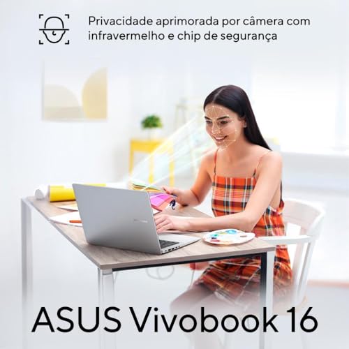 Notebook ASUS VivoBook 16 X1607QA Qualcomm Snapdragon X1 26 100 16GB Ram 512GB SSD Windows 11 Home Tela 16” FHD Silver – MB062W