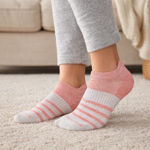 Image of Dr. Motion 6 Pairs Womens Low Cut Ankle Cushioned Breathable Compression Socks